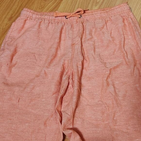 🧵📷🔹️Dash Orange Linen Blend Cropped Pants Medium - Picture 3 of 12